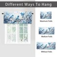 thumbnail image 6 of Hummingbird Valance Rod Pocket Window Curtain for Kitchen Spring Watercolour Blue Floral Garden Thermal Insulated Room Darkening Curtain for Dinning Room 54 by 18 in, 1 Panel, 6 of 6