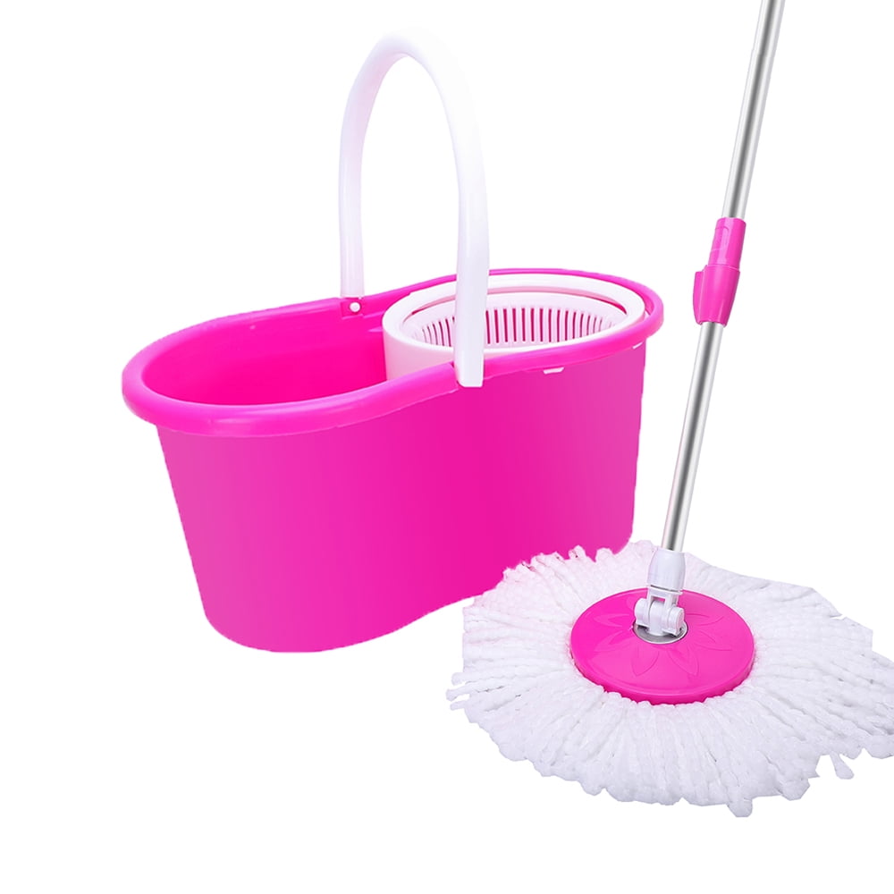Kepooman Microfiber Spin Mop & Bucket Floor Cleaning System, Pink Kepooman Microfiber Spin Mop & Bucket Floor Cleaning System, Pink