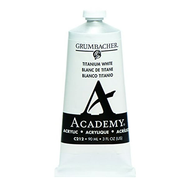 Grumbacher C212 Academy Peinture Acrylique, Tube en Métal 90ml/3 oz, Titane Blanc