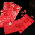 thumbnail image 4 of Propitious Clear Pattern Red Envelope Satin Auspicious Elegant Lucky Money Bag for New Year, 4 of 8