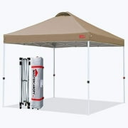 MASTERCANOPY Durable Ez Pop-up Canopy Tent with Roller Bag (8x8, Khaki)