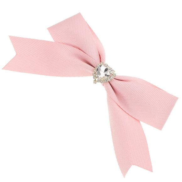 UPGRATOR 1Set Bow Hair Clip Pink Crystal Good Grip For Girls Party Wedding