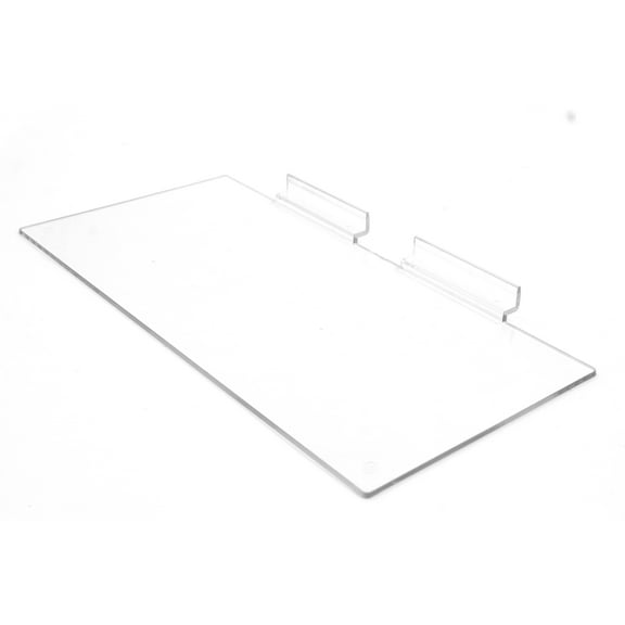 SSWBasics Clear Plastic Shelves for Slatwall - 12”L x 6”W - Set of 2
