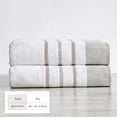 thumbnail image 4 of Luxurious Soft Cotton Decorative 2 Pack Bath Sheet Set, Glacier Grey / Cappuccino, 4 of 6
