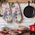 thumbnail image 6 of Pink Blue Floral Kitchen Towels Set of 2, Butterflies Retro Oil Painting Absorbent Dish Towels for Kitchen, Microfiber Hand Towel, Quick Drying Tea Towel for Cleaning Decorative Dishcloths, 6 of 7