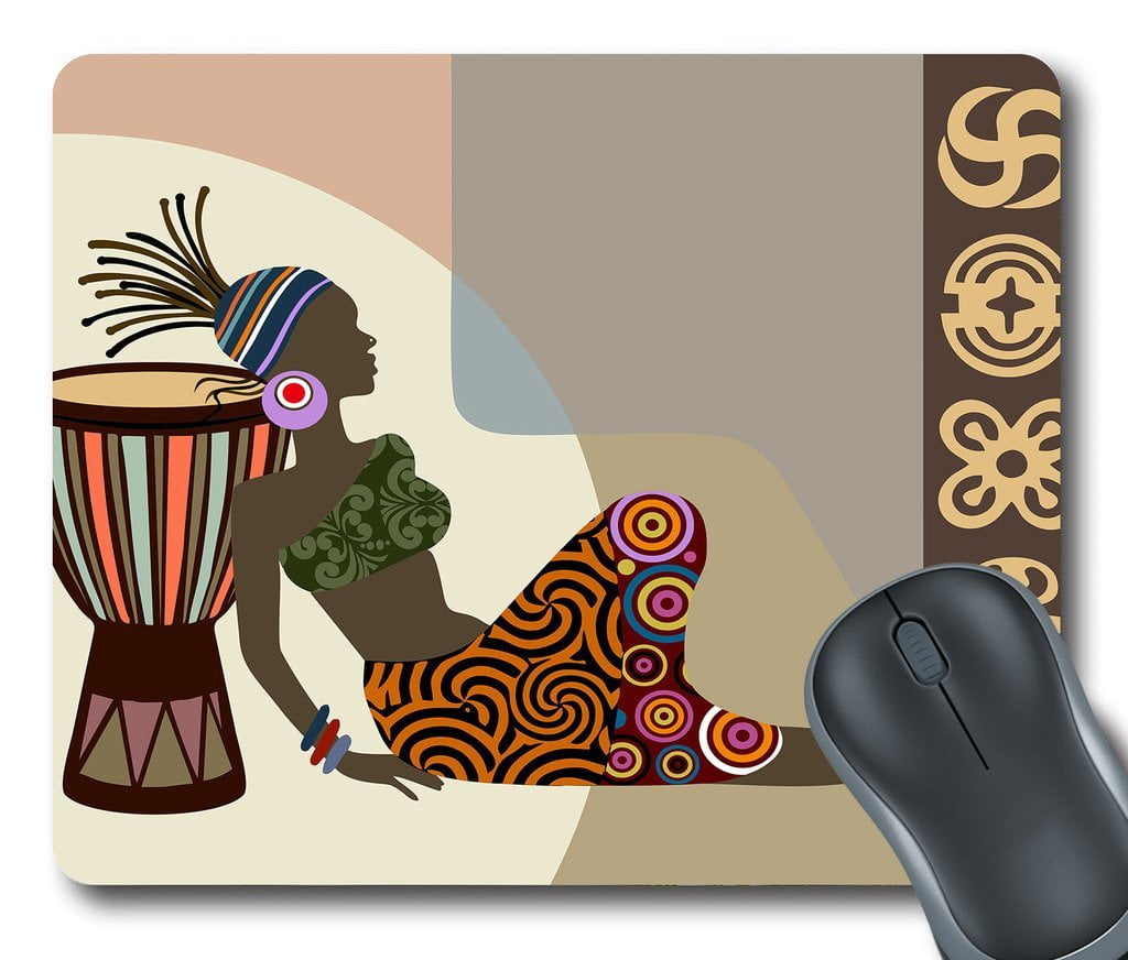 GCKG African Woman Mouse Pad Personalized Unique Rectangle Gaming