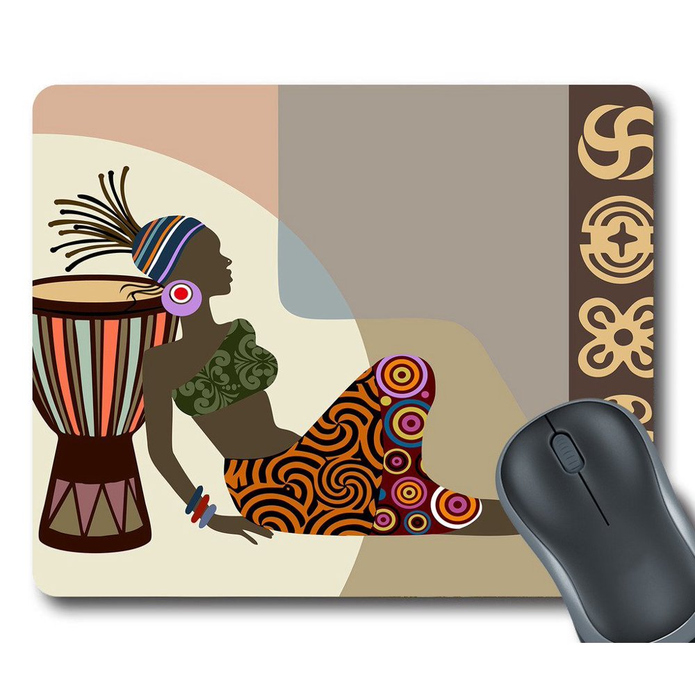 GCKG African Woman Mouse Pad Personalized Unique Rectangle Gaming