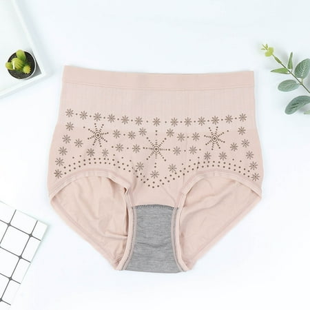 Lolmot Women Underwear High Waist Cotton Briefs Ladies Panties Tummy Control Panty Full Coverage Plus Size Breathable Warm Belly Hip Lift Thin Waist Panties