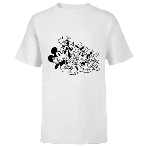 Disney Mickey and Friends Coloring Book - Short Sleeve T-Shirt for Kids - Customized-White