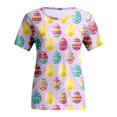 thumbnail image 1 of Outfmvch Chemises de Pâques pour Femmes, Chandails en Molleton à Col Rond pour Femmes, Chemises à Manches Courtes pour Femmes, Hauts de Sortie pour Femmes, Blouse à Ufs de Pâques à Manches Courtes, Crop Top à Col Rond, T-Shirts Graphiques pour Femmes Violet 5 4TG, 1 of 4