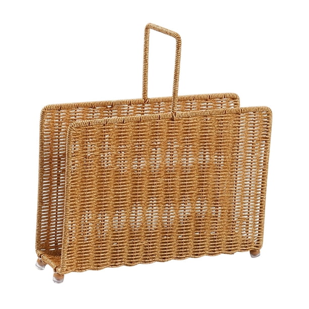 Revistero, expositor, cesta tejida para libros, práctico estante multiusos, soporte para periódicos para cafeterías y hoteles.