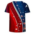 thumbnail image 4 of Cavosen Red White and Blue Tops for Women Petite Red White and Blue Short Sleeve Crewneck T Shirts USA Star Striped Graphic Tops Lady XL Patriotic Casual T Shirts Independence Day Tunic Tees, 4 of 5