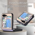thumbnail image 3 of Allytech Fiber Pattern Phone Case for Samsung Galaxy Z Flip5, Slim Fit Lightweight Shockproof Anti-Fall Anti-Scratch Non-Slip Luxury Folding Case for Samsung Galaxy Z Flip5 - Khaki, 3 of 5