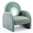 thumbnail image 7 of Ktaxon Kids Sofa with Wooden Frame, Teddy Velvet Toddler Accent Chair with Ombre Backrest, Curved Design for Playroom or Bedroom Green, 7 of 7
