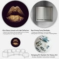 thumbnail image 5 of Designart 'Sexy Golden Metallized Woman Lips II' Modern Circle Metal Wall Art 29x29 - Disc of 29, 5 of 5