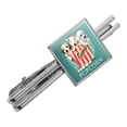 thumbnail image 1 of Pupcorn Movie Theater Popcorn Dogs Humor Funny Square Tie Bar Clip Clasp Tack- Silver or Gold, 1 of 6