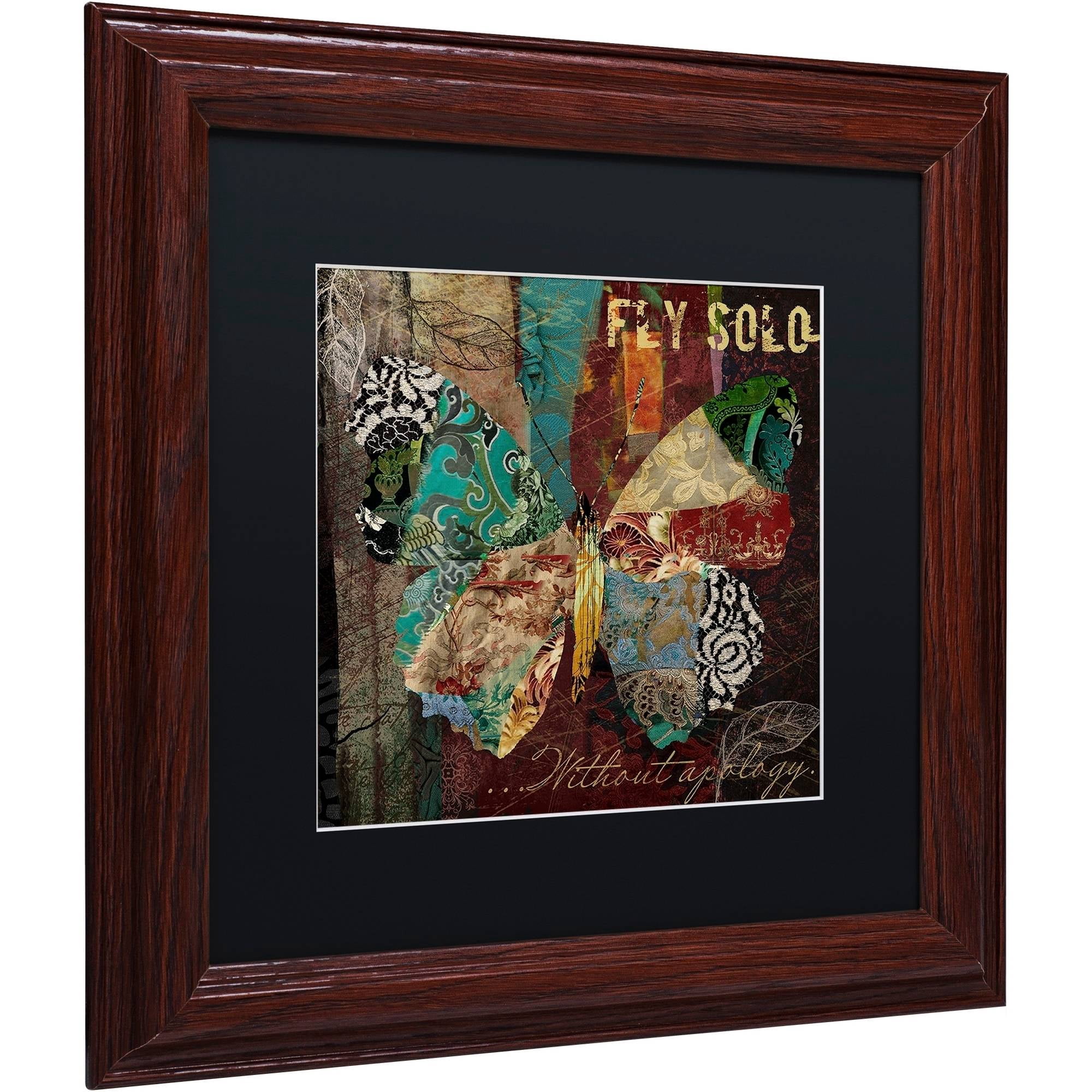 Trademark Fine Art "Winging It I" Canvas Art by Color Bakery Black Matte, Wood Frame