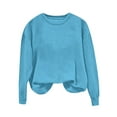 thumbnail image 2 of BLCHUNen Chandails en Molleton pour Femmes Décontractés Col Rond Chandail Ample Entraînement Course Sports Actif Loisirs Automne Manches Longues, 2 of 7