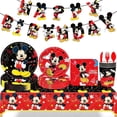thumbnail image 2 of Juego de vajilla desechable para decoración de fiesta de Mickey Mouse, plato y vaso de papel, mantel para Baby Shower, elementos de recuerdo de fiesta de cumpleaños para niños, 2 of 3