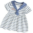 thumbnail image 6 of Toddler Girls Navy Stripe Cotton Dress Breathable Wear Reinforced Stitching Quick Changing Detail, 6 of 9