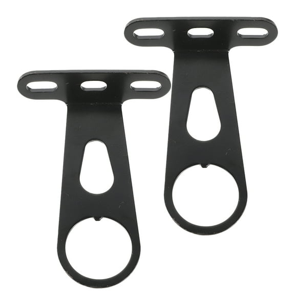 Tineasur 2Pcs Black Steel Bike Light Mount Bracket Holder for Front Fork Easy Installation and Versatile Use