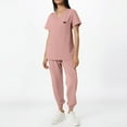 thumbnail image 5 of Mlqidk Healing Hands Scrubs for Women Breathable Nurse Scubs V Neck Top & Jogger Pant with Pockets Medical Scrub Set Pink L, 5 of 6