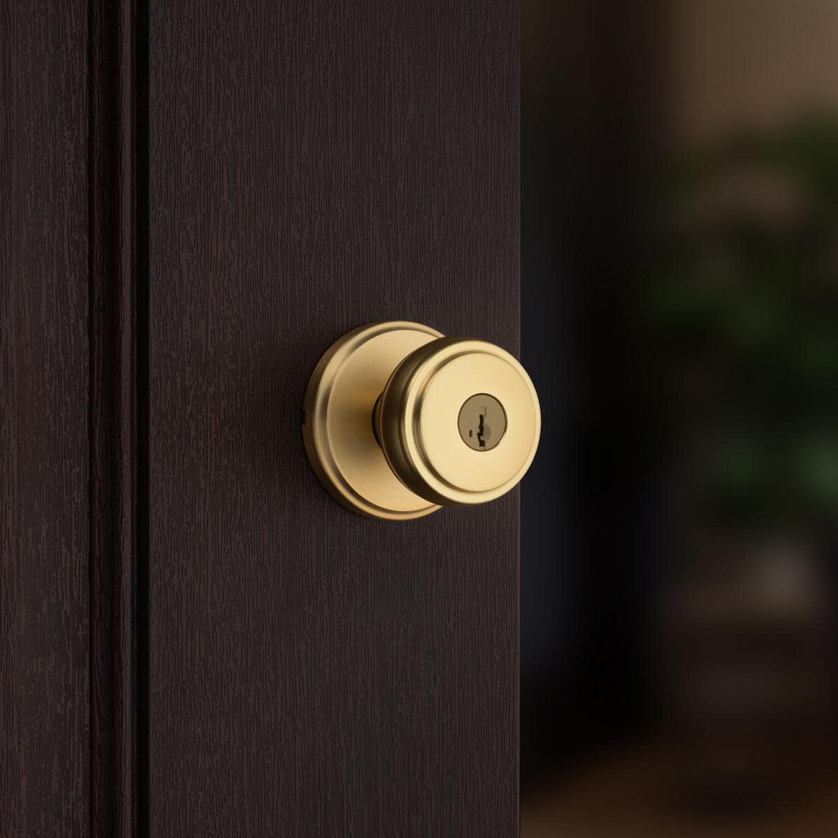 Kwikset 740SOK-4S Sora Single Cylinder Keyed Entry Door Knob Set - Brass