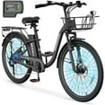 thumbnail image 4 of Lilypelle Electric Bike for Women Adults, 700W Motor 20MPH, 50 Miles Electric Cruiser Bike with 36V 10.4Ah Battery, 7-Speed Electric Bicycle, 26" Tires and Front Fork Suspension,UL2849, 4 of 13