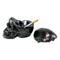 thumbnail image 6 of Ebros Gothic Silver Black Homosapien Skull Ashtray Statue Haunted Pirate Loot Box, 6 of 7