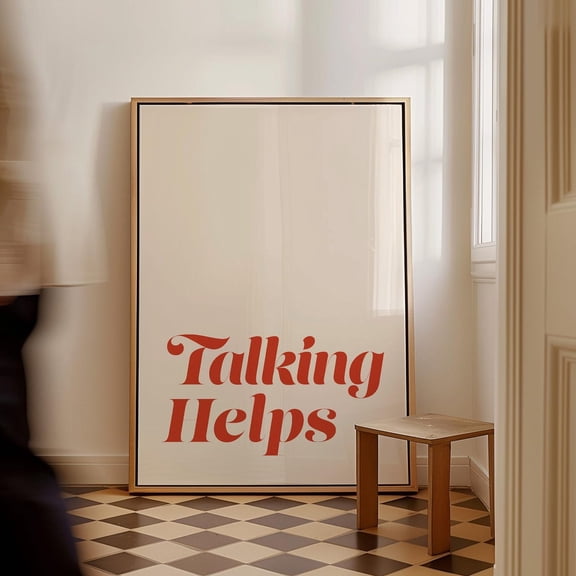 Therapy Office Art Print: Talking Helps Calming Corner Decor UNFRAMED PAPER POSTER, Home Decor, Vintage Gift, Living Room Dercor