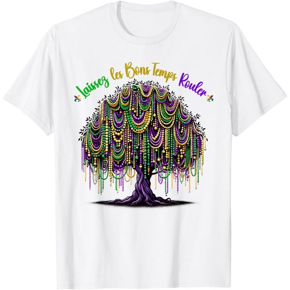 Mardi Gras Bead Tree Carnival New Orleans women T-Shirt TShirt
