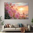 thumbnail image 6 of Mudket Sunset Beach Pink Rose Canvas Wall Art, Framed Floral Print, Ready to Hang Wall Decor for Bedroom Living Room Office, Romantic Flower Artwork - 12"L x 8"W, 6 of 10