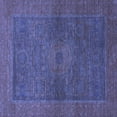 thumbnail image 1 of Ahgly Company Machine Washable Indoor Square Abstract Blue Modern Area Rugs, 8' Square, 1 of 4