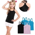 thumbnail image 6 of Afuyipoi Y-Back Tank Tops for Girls,Comfortable Lightweight Cotton Sleeveless 4 Pack Summer Cami Pink 6-7, 6 of 6