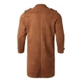 thumbnail image 5 of Pejock Men's Vintage Suede Coat - Double Breasted Overcoat, Knee Length Peacoat Windbreaker with Lapel Collar, Warm Winter Coat for Formal and Casual Outerwear, 5 of 8