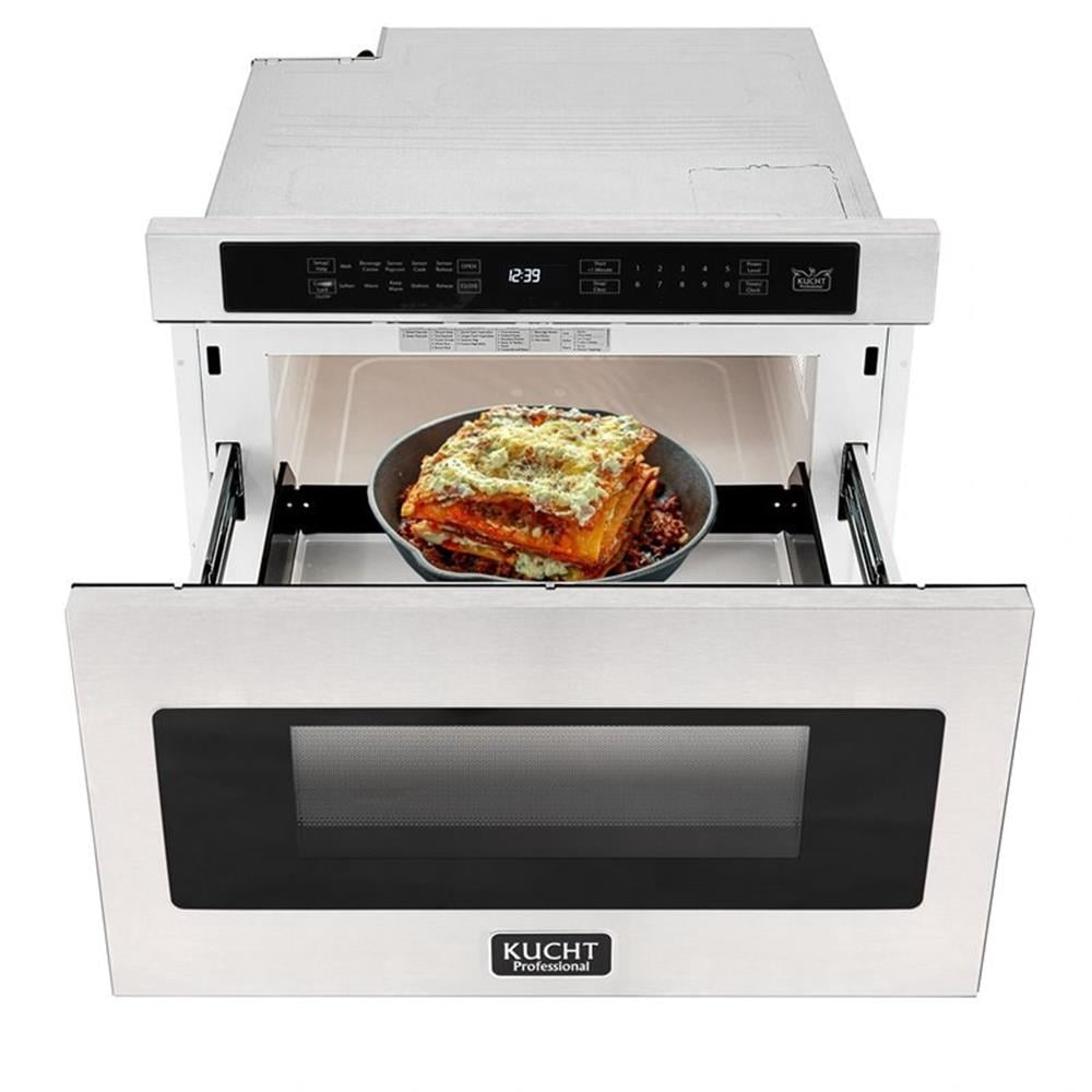 Kucht Professional 23.8" Modern Stainless Steel Microwaves in Silver