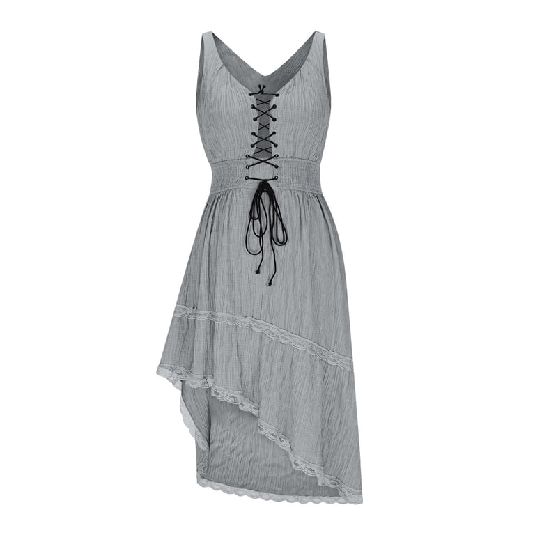country lace high low dress Lace Trim High-Low Dress