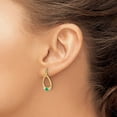 thumbnail image 3 of Primal Gold 10 Karat Yellow Gold Lab Grown Diamond and Lab Created Emerald Post Dangle Earrings, 3 of 3