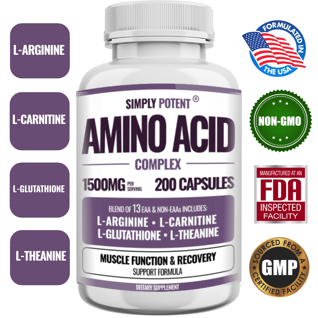 Amino Acid Complex 1500mg with Blend of 13 Essential and Non-Essential ...
