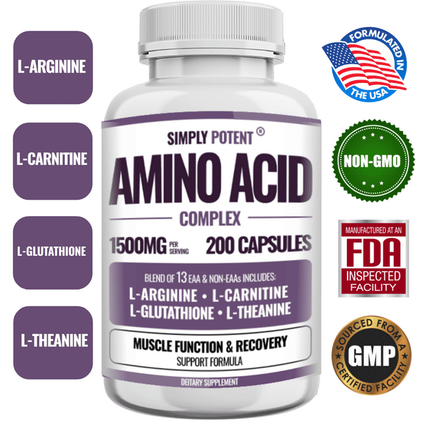 Amino Acid Complex 1500mg with Blend of 13 Essential and NonEssential