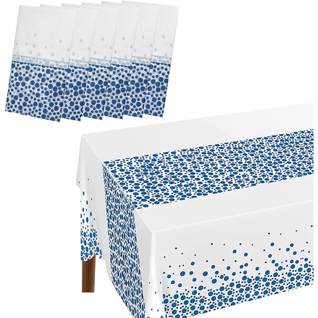 Jinsinto 6 Pack Disposable Tablecloth for Rectangle Table, 54" x 108" Waterproof Plastic Table Cover for Birthday Party