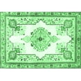thumbnail image 1 of Ahgly Company Indoor Rectangle Medallion Emerald Green Traditional Area Rugs, 5' x 8', 1 of 4