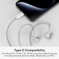 thumbnail image 6 of MEE audio M6 Sport USB-C Wired Earbuds with Memory Wire Earhooks with Mic & 3-Button Remote Headset for iPhone 17 & USB Type C Devices (Clear), 6 of 7