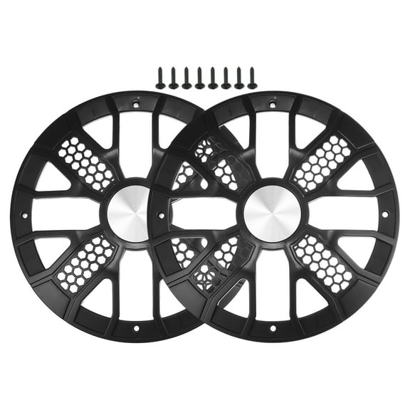 Unique Bargains 2 Pcs 10" Car Speaker Grills Cover Round 10 Inch Audio Subwoofer Guard Protector with Screws ABS Black