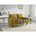 thumbnail image 5 of Enor Furniture Brighton 58" Upholstered Velvet Loveseat in Gold, 5 of 12