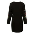 thumbnail image 4 of PATLOLLAV Fall Clothes for Women,Womens Autumn Winter Casual Long Sleeve Floral Embroidery Sweatshirt Dress Black M, 4 of 6