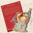 thumbnail image 3 of Designocracy Set of 2 Angel Waving American Flag Wooden Christmas Ornaments 5.5", 3 of 5