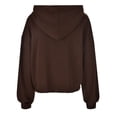 thumbnail image 3 of Gibobby Sudaderas para mujer con cierre, Sudadera de Entrenamiento para Mujer, con capucha, ligera, elástica, activa(Marrón,G), 3 of 5