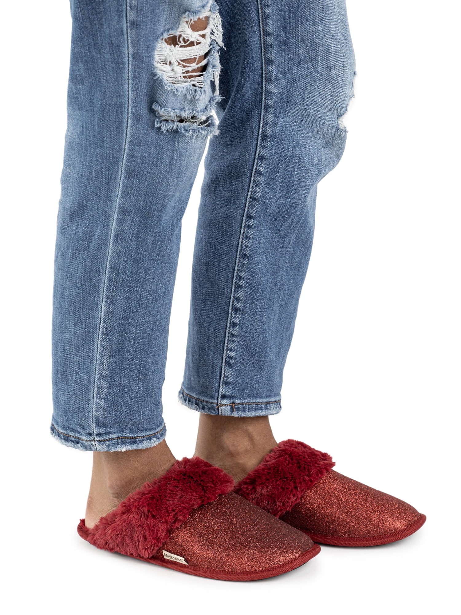 MUK LUKS Women's Angled Sparkle Scuff Slipper