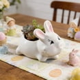 thumbnail image 6 of Gumesh 4 Inch Ceramic Bunny Planter, White Novelty Rabbit Pot with Drainage Tray, Cute Animal Shaped Flower Pot for Desktop Shelf, Easter Home Decor, 6 of 6